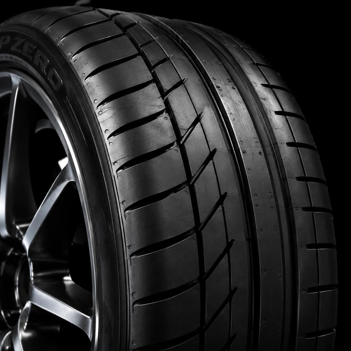 Performance tyre tread close-up